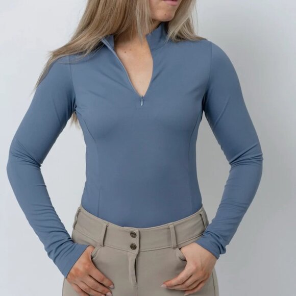 *NWOT* TKEQ 'Quinn' Long Sleeve Shirt in Monaco Equestrian Shirt- Women's XS - Picture 3 of 7